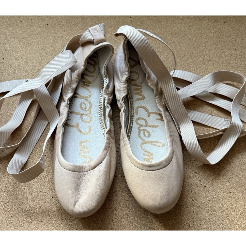 Sam Edelman Fallon Wraparound‎ Ballet Flats Women's 7.5 Nude New Without Tags